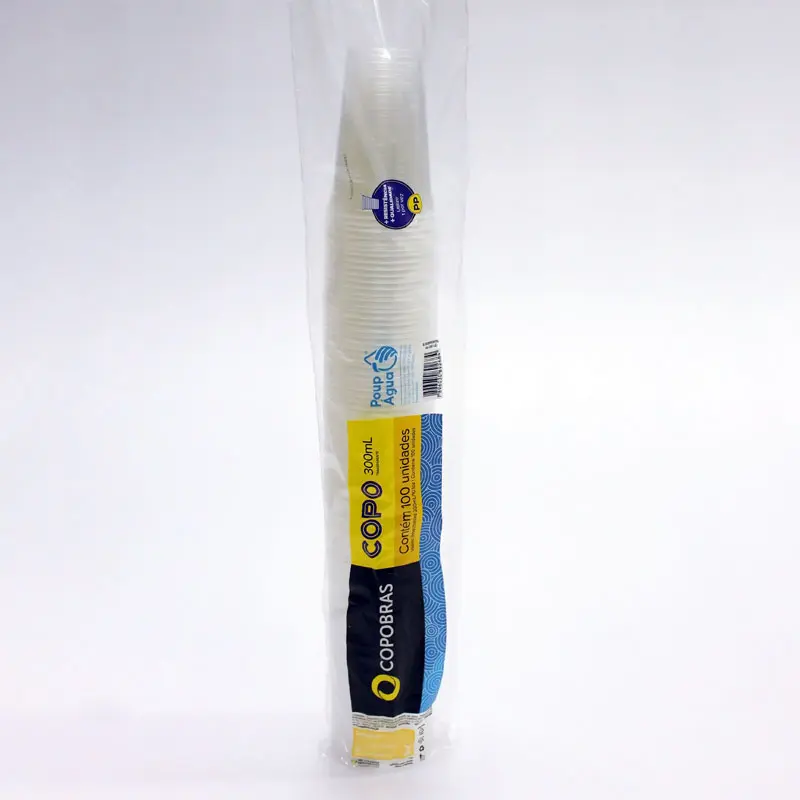 VASO PLÁSTICO TRANSPARENTE PP 300cc X 100 UNIDADES