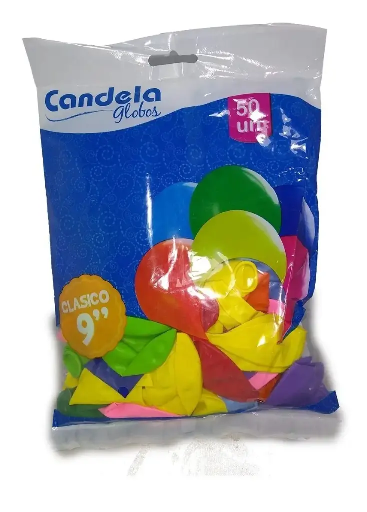Globo Candela 9" Surtiado x 50 un